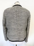 JAEGER BLACK & WHITE TWEED JACKET & SKIRT SUIT SIZE 14/16