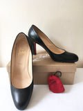 CHRISTIAN LOUBOUTIN BLACK MISS TACK 85 CALF LEATHER HEELS SIZE 7/40.5