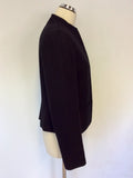 MULBERRY BLACK WOOL COLLARLESS JACKET SIZE 12