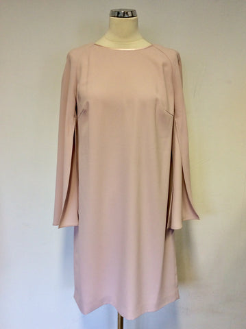 JACQUES VERT PALE NUDE PINK SPLIT SLEEVE OCCASION DRESS SIZE 12