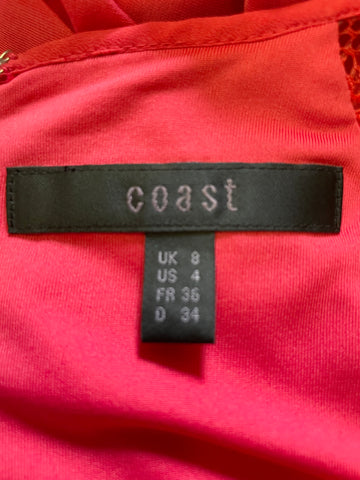 COAST CORAL LACE & JEWEL EMBELLISHED SPECIAL OCCASION MAXI DRESS SIZE 8