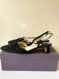 JOSEPH AZAGURY LONDON BLACK SUEDE SLINGBACK HEELS SIZE 7/40