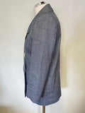 MARKS & SPENCER DENIM BLUE LINEN BLEND 3/4 SLEEVE BLAZER JACKET SIZE 6