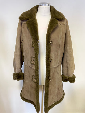 VINTAGE WALLACE SACKS BROWN BELTED SHEEPSKIN JACKET SIZE 16