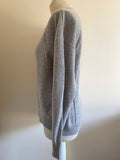SWEATY BETTY GREY 100% WOOL LONG SLEEVED JUMPER SIZE
