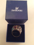 SWAROVSKI MULTI COLOURED CRYSTAL NIRVANI GOLD PLATED DRESS RING