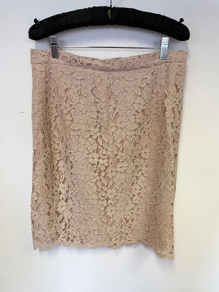 LK BENNETT WARD PUTTY/ NUDE LACE PENCIL SIZE 14