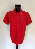 FRED PERRY RED COTTON SHORT SLEEVE POLO SHIRT SIZE XXL