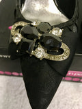BRAND NEW MODA IN PELLE BLACK JEWEL TRIM HEELS SIZE 6/39