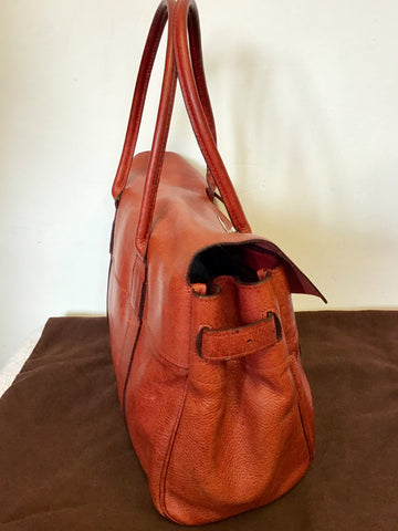 MULBERRY BAYSWATER LARGE TERRACOTTA RED LEATHER TOTE BAG
