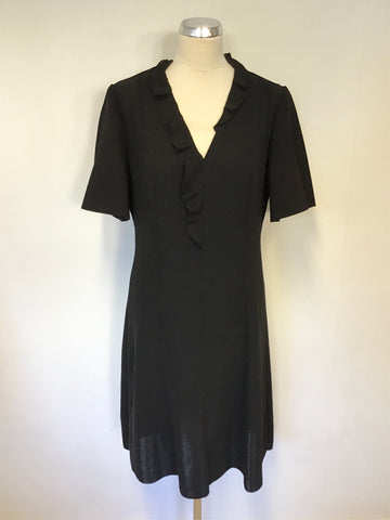 BRAND NEW & OTHER STORIES BLACK FRILL TRIM SHORT SLEEVE DRESS SIZE 14