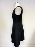 REISS ALESSIA BLACK SQUARE NECK SLEEVELESS A-LINE DRESS  SIZE 12