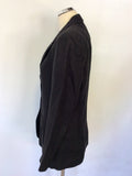 MULBERRY BLACK LINEN SUIT JACKET SIZE 10