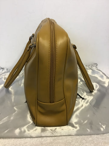 FURLA CAMEL LEATHER TOTE BAG WITH SHOULDER STRAP