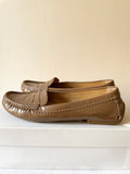 LK BENNETT LATE BROWN PATENT LEATHER LOAFERS SIZE 7.5/41