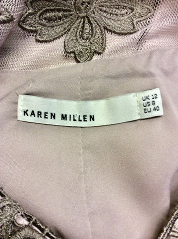 KAREN MILLEN MINK LACE TRIM SPECIAL OCCASION DRESS SIZE 12