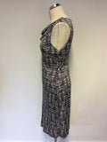 GHOST DARK GREY & WHITE PRINT DRESS SIZE 16