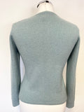 CXD LONDON 100% CASHMERE DUCK EGG JUMPER SIZE S