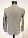 RALPH LAUREN POLO GREY LONG SLEEVE POLO SHIRT SIZE S
