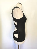 ALL SAINTS BLACK FINE KNIT CROSS OVER OPEN BACK SLEEVELESS TOP SIZE 10