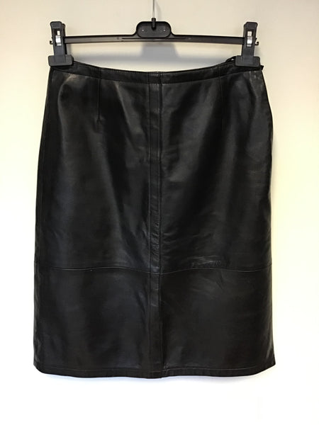 BETTY BARCLAY BLACK LEATHER PENCIL SKIRT SIZE 10