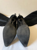 LK BENNETT BLACK SUEDE KNEE LENGTH BOOTS SIZE 5/38