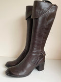 CLARKS LEMON GROVE DARK BROWN LEATHER KNEE HIGH BOOTS SIZE 7.5/41