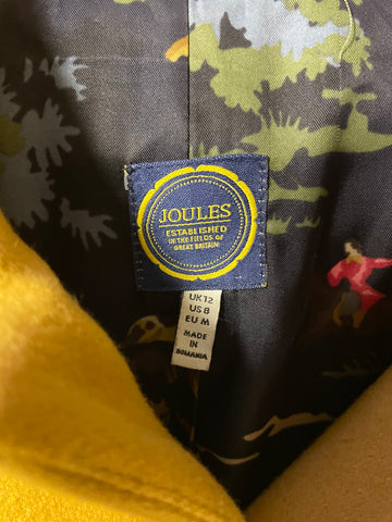 JOULES MUSTARD WOOL BLEND 3/4 SLEEVE SHORT COAT SIZE 12