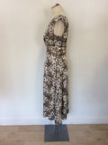 MONSOON MINK & IVORY FLORAL PRINT DRESS SIZE 16