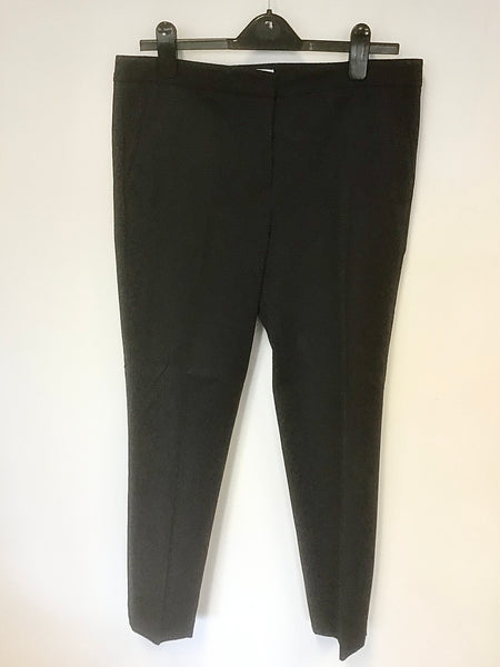 JIGSAW NAVY CHECK TAPERED LEG ANKLE GRAZER TROUSERS SIZE 14