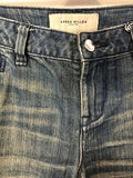 KAREN MILLEN BLUE DISTRESSED LOOK ZIP TRIM JEANS SIZE 8