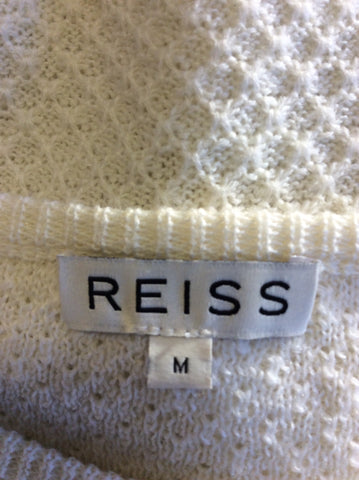 REISS IVORY PATTERNED LONG SLEEVE JUMPER SIZE M