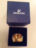 SWAROVSKI MULTI COLOURED CRYSTAL NIRVANI GOLD PLATED DRESS RING