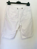 CREW CLOTHING COMPANY WHITE COTTON & LINEN SHORTS SIZE 12