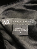 ARMANI EXCHANGE BLACK VELVET ZIP FRONT DRESS SIZE 8 UK 12