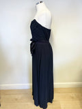 BRAND NEW MARKS & SPENCER NAVY BLUE STRAPLESS/ STRAPPY LONG OCCASION DRESS SIZE 12