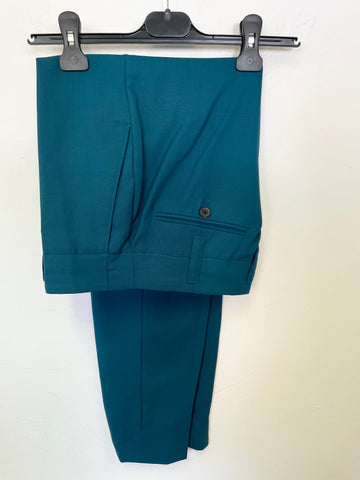 PAUL SMITH DREAMER JADE GREEN 100% WOOL TROUSER SUIT SIZE 42 UK 10