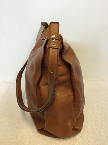 LUIS ESTEVE CHESTNUT BROWN LEATHER SHOULDER BAG