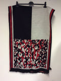 KAREN MILLEN RED,GREY & BLACK WRAP/ SHAWL
