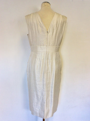 GINA BACCONI PEARL SLEEVELESS V NECKLINE SPECIAL OCCASION DRESS SIZE 14