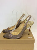 CHRISTIAN LOUBOUTIN MULTI COLOURED GLITTER SLINGBACK HEELS SIZE 7/40