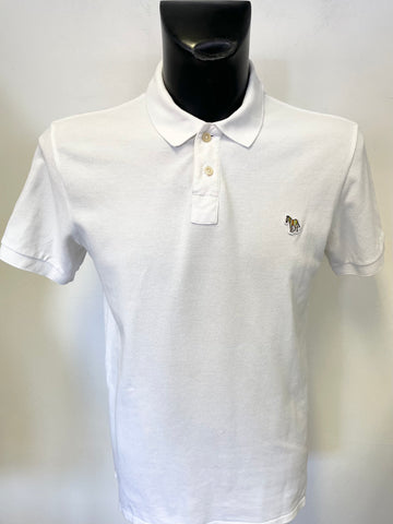 PAUL SMITH WHITE COLLARED SHORT SLEEVED POLO TOP SIZE M