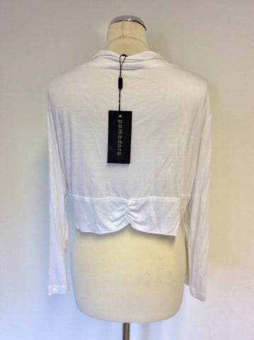 BRAND NEW POMODORO WHITE 3/4 SLEEVE BOLERO TOP SIZE 20