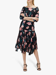 BRAND NEW COAST LAUREN WINDSOR BLACK & PINK FLORAL PRINT SHIFT DRESS SIZE 10