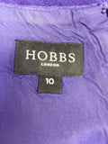 HOBBS PURPLE LINEN SLEEVELESS PENCIL DRESS SIZE 10