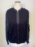 BRAND NEW MINT VELVET NAVY BLUE BOMBER KNIT CARDIGAN SIZE 10