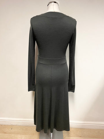 KAREN COLE MERINO WOOL GREY LONG SLEEVED A-LINE DRESS SIZE M