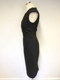 PER UNA SPEZIALE BLACK LACE UP TRIM SLEEVELESS PENCIL DRESS SIZE 8
