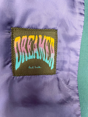 PAUL SMITH DREAMER JADE GREEN 100% WOOL TROUSER SUIT SIZE 42 UK 10