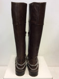 RALPH LAUREN BROWN LEATHER KNEE LENGTH BOOTS SIZE UK 6